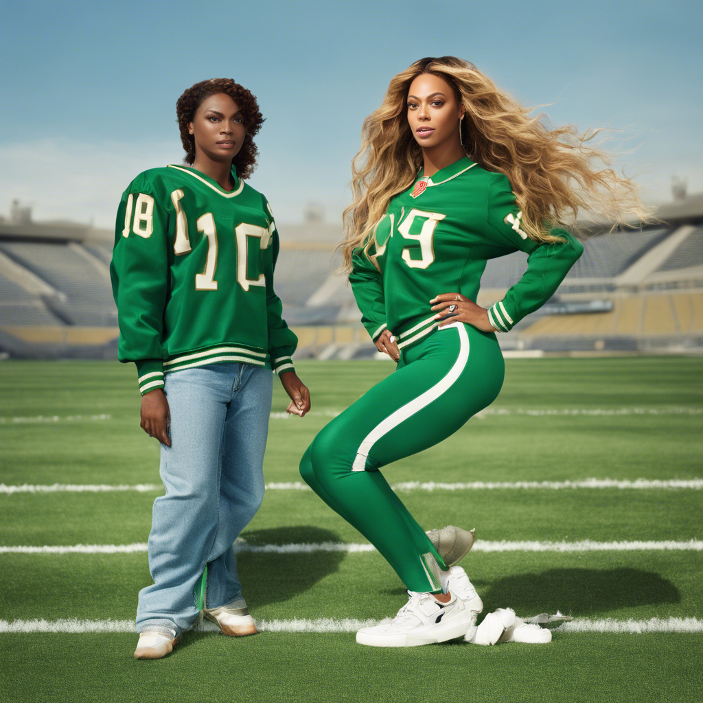 Beyoncé's Iconic Green Jersey and Denim Look: A Timeless Blend of Sporty Chic